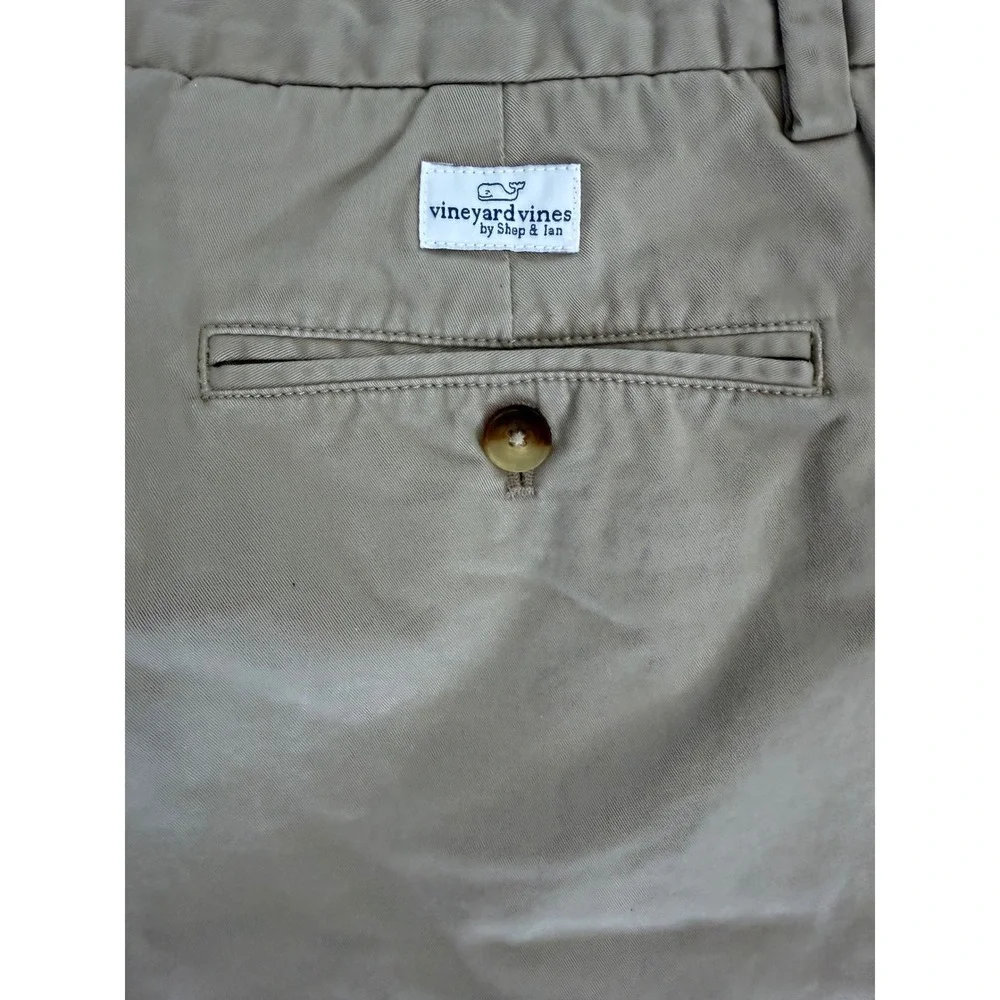 Vineyard Vines Breaker Shorts Mens 38 Tan Khaki Cotton Stretch Preppy Chino Golf